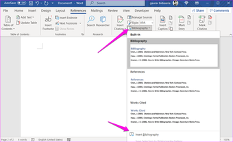 วิธีการเพิ่มการอ้างอิงและบรรณานุกรมใน Microsoft Word 10