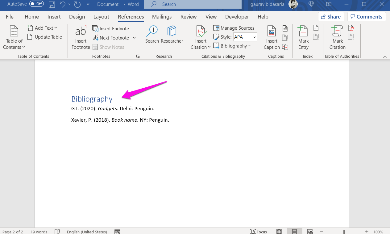 วิธีการเพิ่มการอ้างอิงและบรรณานุกรมใน Microsoft Word 11