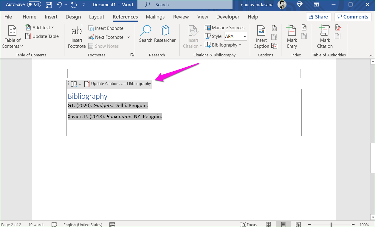 วิธีการเพิ่มการอ้างอิงและบรรณานุกรมใน Microsoft Word 12