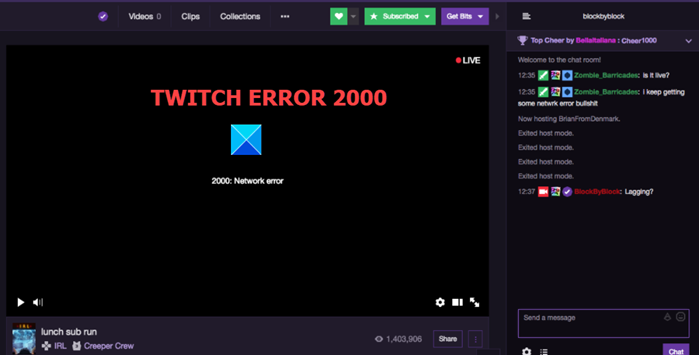 ข้อผิดพลาดของ Twitch 2000