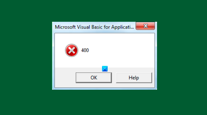 microsoft visual basic for applications 400