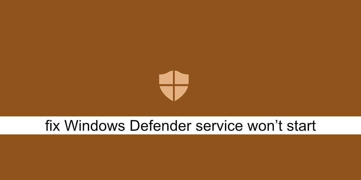 windows 10 defender wont turn on