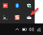 แถบงานระบบถาด Onedrive App
