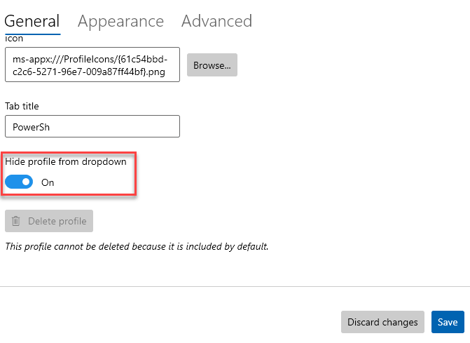 ซ่อนโปรไฟล์ขั้นต่ำ