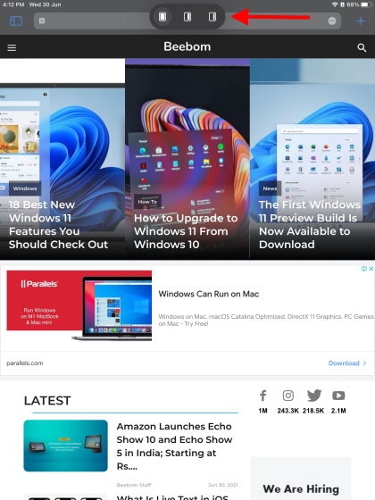 iPadOS 15 เลื่อนเหนือมัลติทาสก์