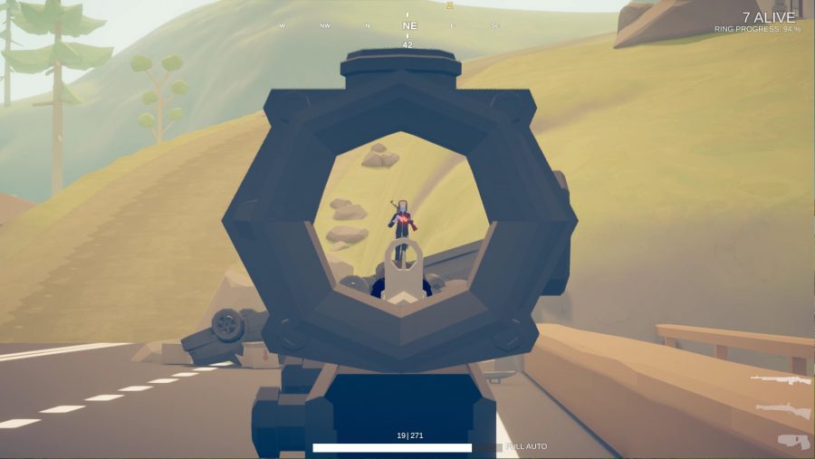 A player takes aim at another in Totally Accurate Battlegrounds, one of the best Battle Royale games