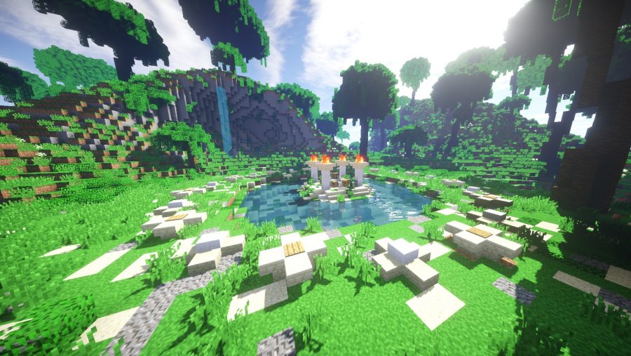 The beginning podiums for Minecraft Survival Games, one of the best battle royale games