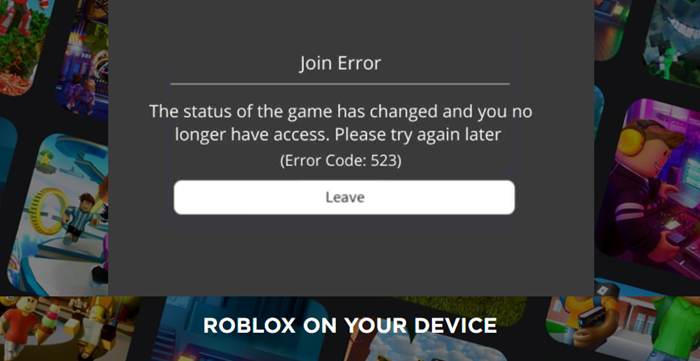 รหัสข้อผิดพลาด Roblox 523 บน Windows