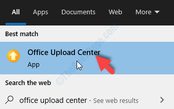 เริ่มค้นหา Office Upload Center ผลคลิกซ้าย