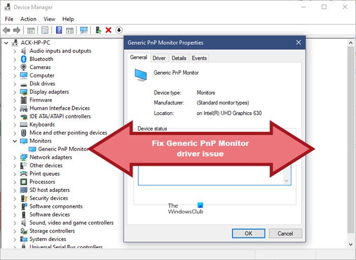 hp generic pnp monitor driver windows 10