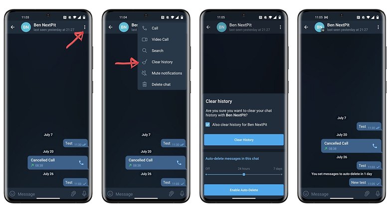 โทรเลขวิธีลบข้อความอัตโนมัติสำหรับ Android