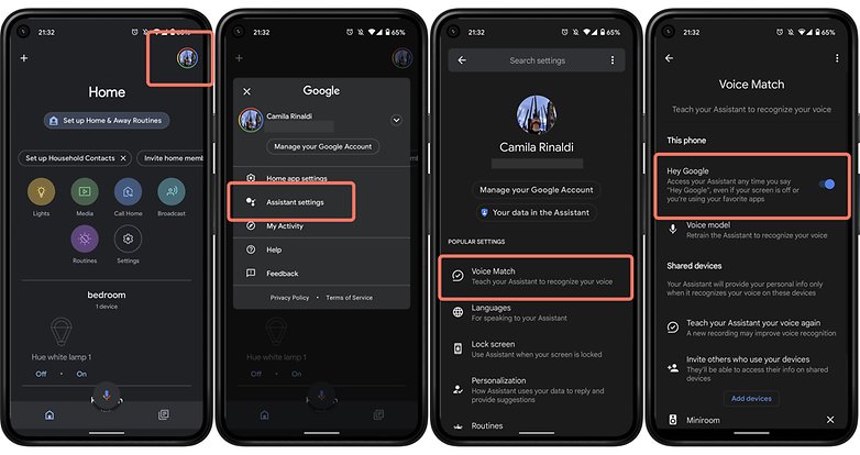 Google Assistant จับคู่เสียง
