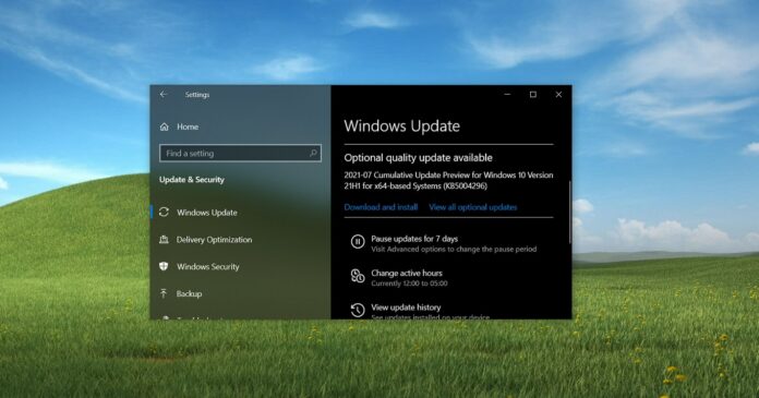 Windows 10 KB5004296 update