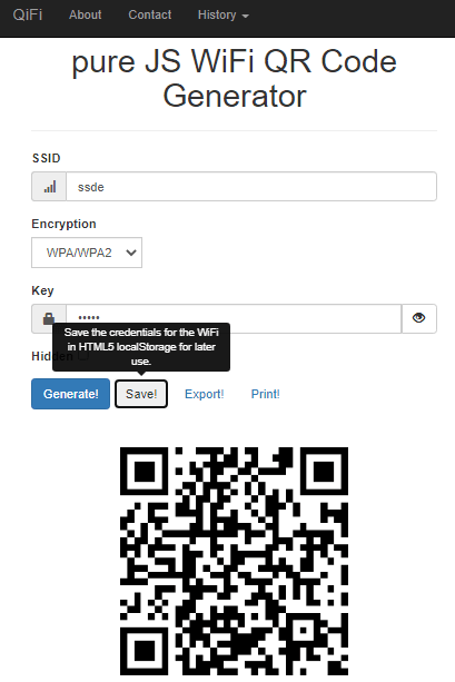 QiFI WiFI QR Code Generator