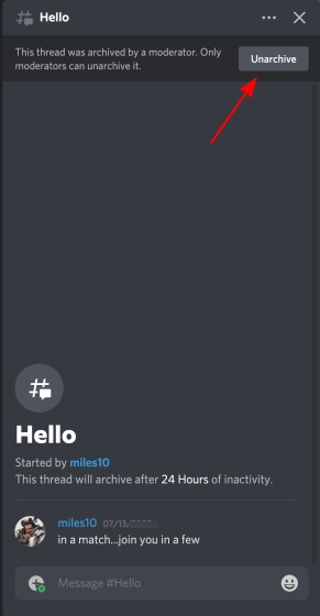 discord thread-unarchive