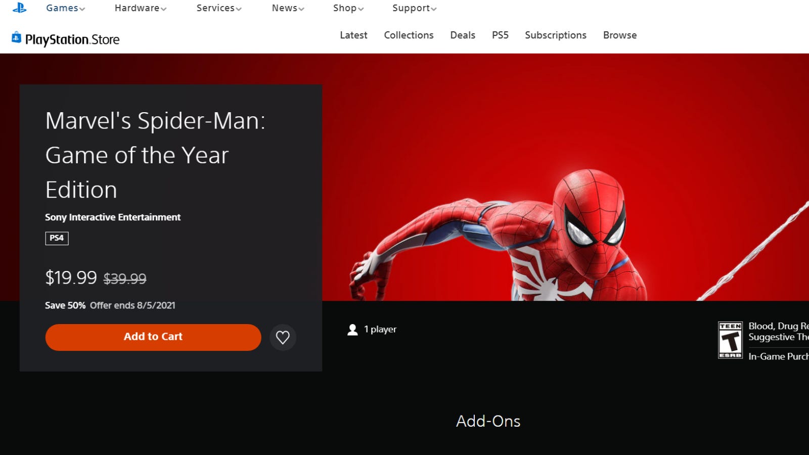 'Marvel's Spider-Man'PlayStation Store