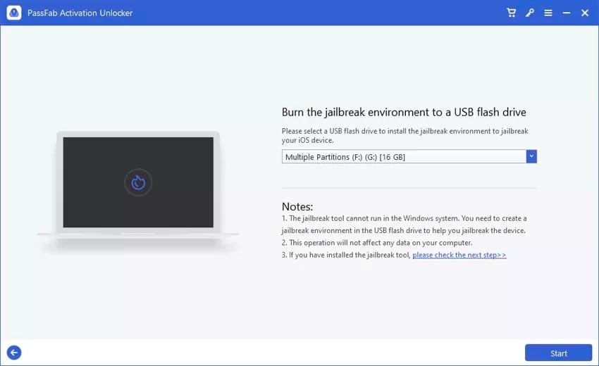 กระบวนการใน Windows ต้องการให้คุณสร้างไดรฟ์ USB ที่สามารถบู๊ตได้