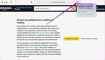 Translate Webpage in Safari Mac