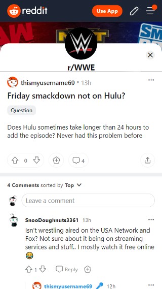 friday-wwe-smackdown-episode-hulu-missing