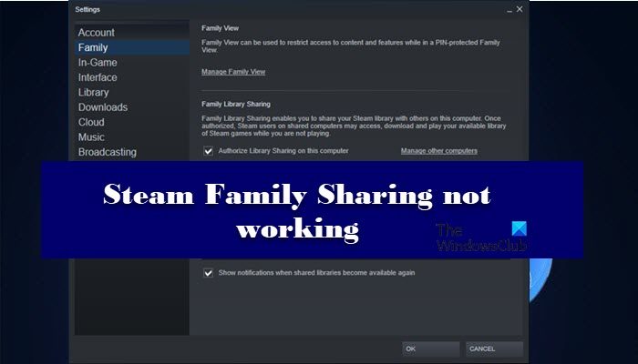 hogwarts legacy steam family sharing not working