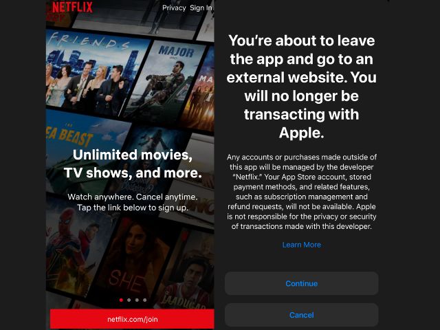 Netflix สำหรับ iOS ได้รับตัวเลือกการสมัครสมาชิกภายนอก - TH Atsit