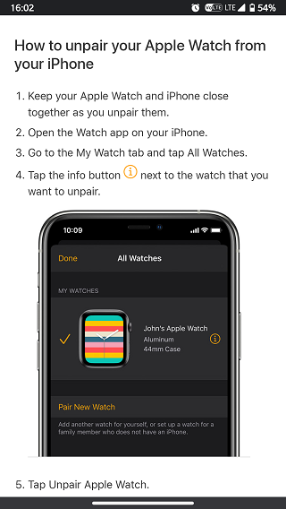 Unpair-Apple-Watch