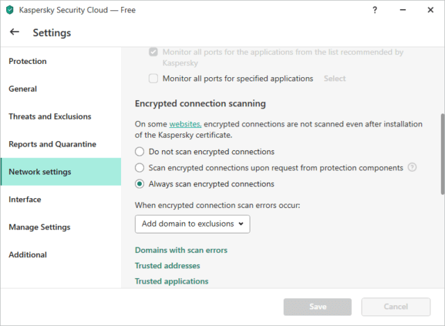 kaspersky-mã hóa-kết nối-quét