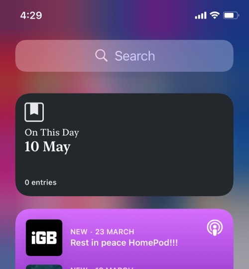 Day One Journal tiện ích của bên thứ ba dành cho iOS 14