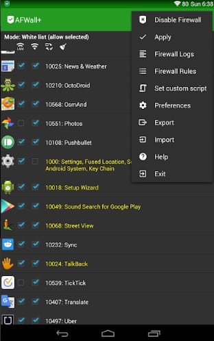 Sử dụng AFWall +