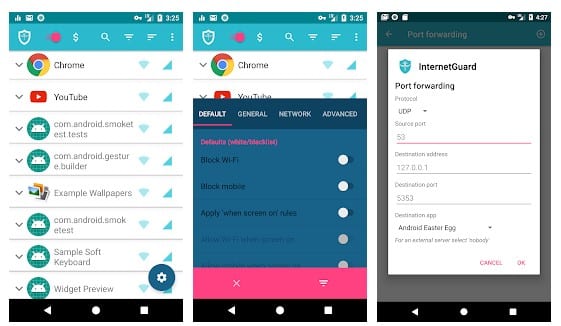 Sử dụng Tường lửa Trình tiết kiệm Dữ liệu InternetGuard