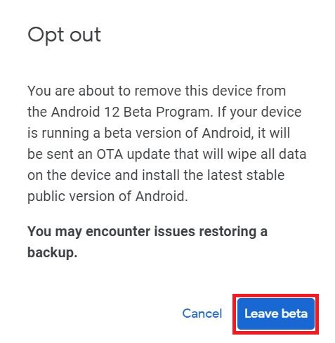Hạ cấp từ Android 12 xuống tiêu đề Android 11 2 ổn định