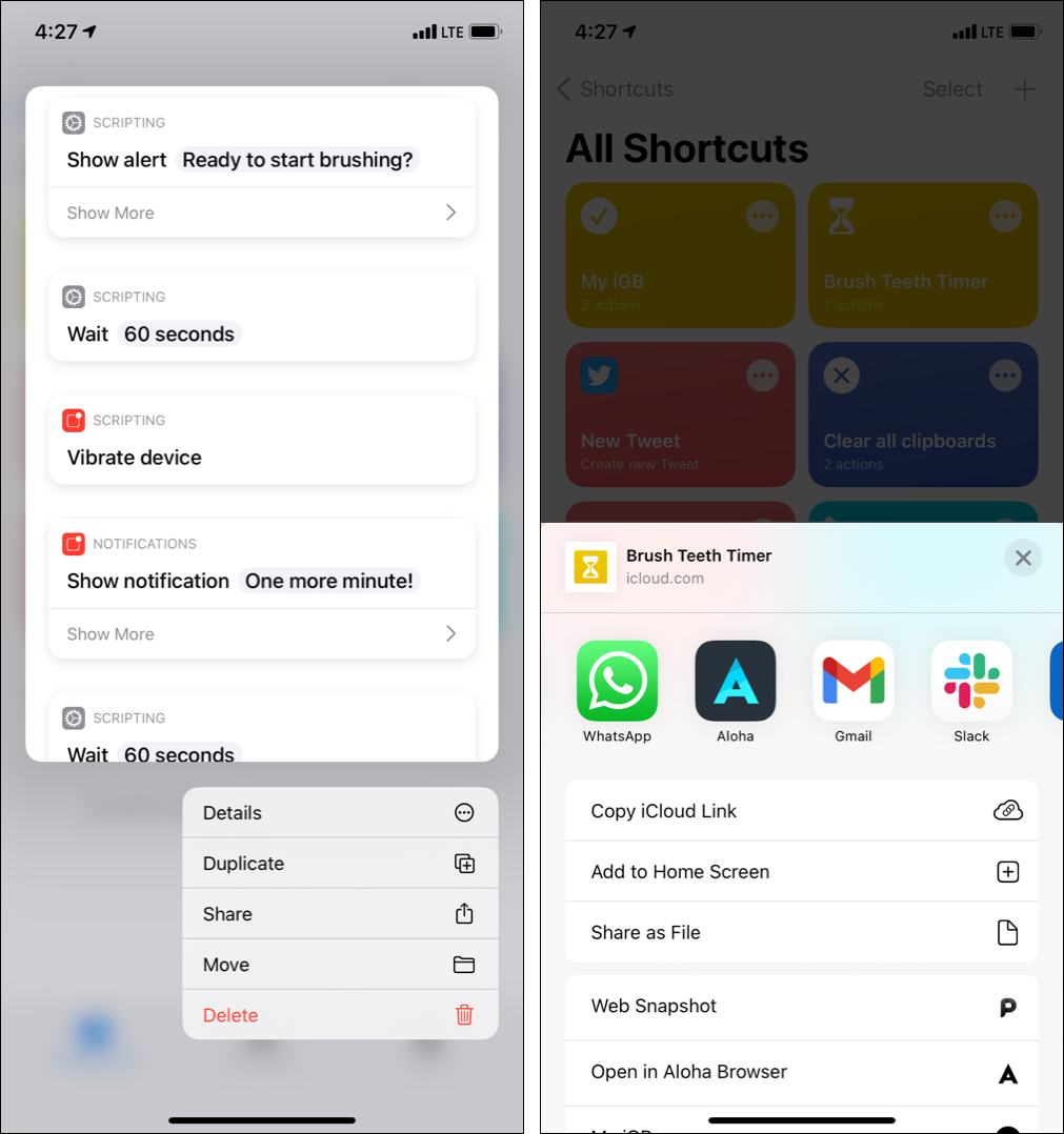 How to share shortcuts with others