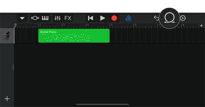 Nhấn vào Biểu tượng vòng lặp trong ứng dụng GarageBand để biến Bản ghi nhớ giọng nói thành nhạc chuông iPhone
