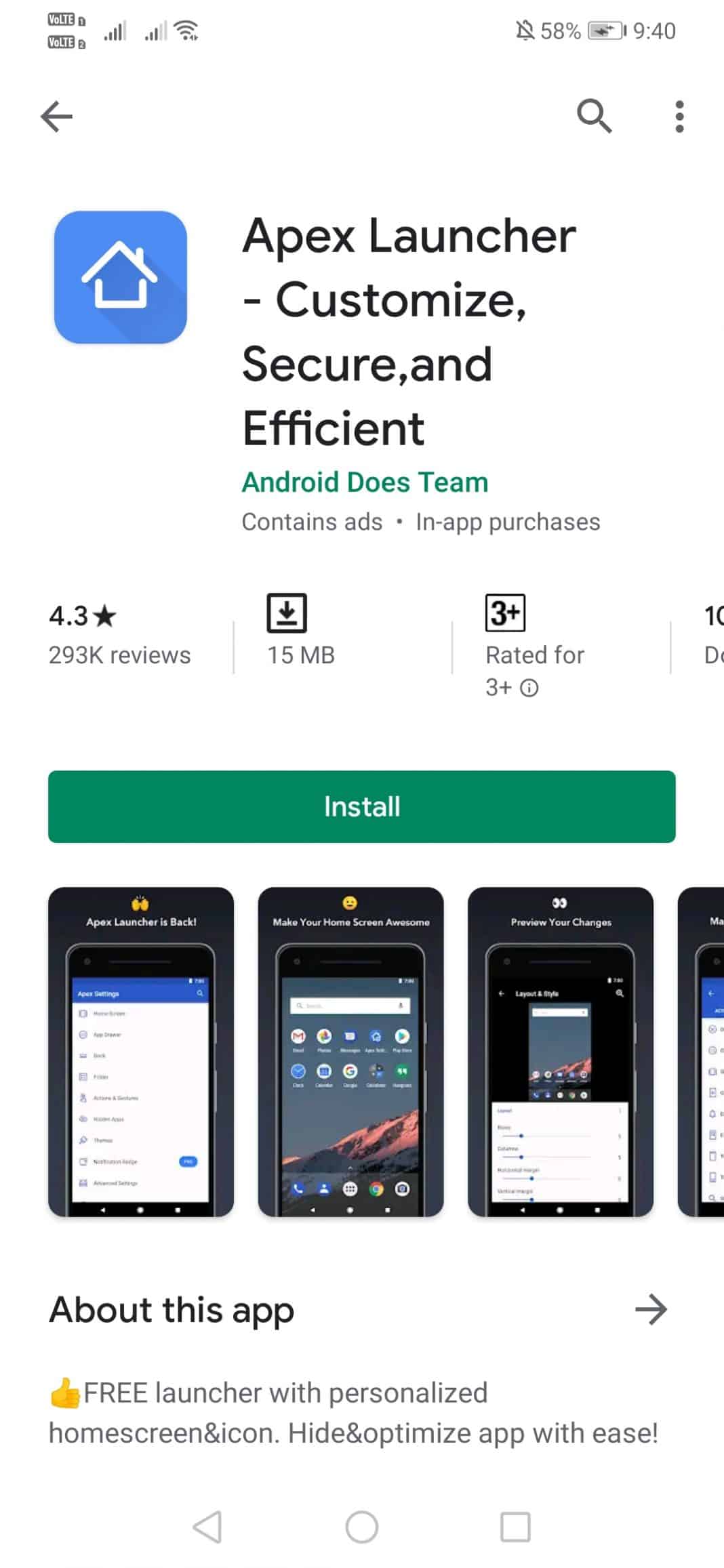Sử dụng Apex Launcher