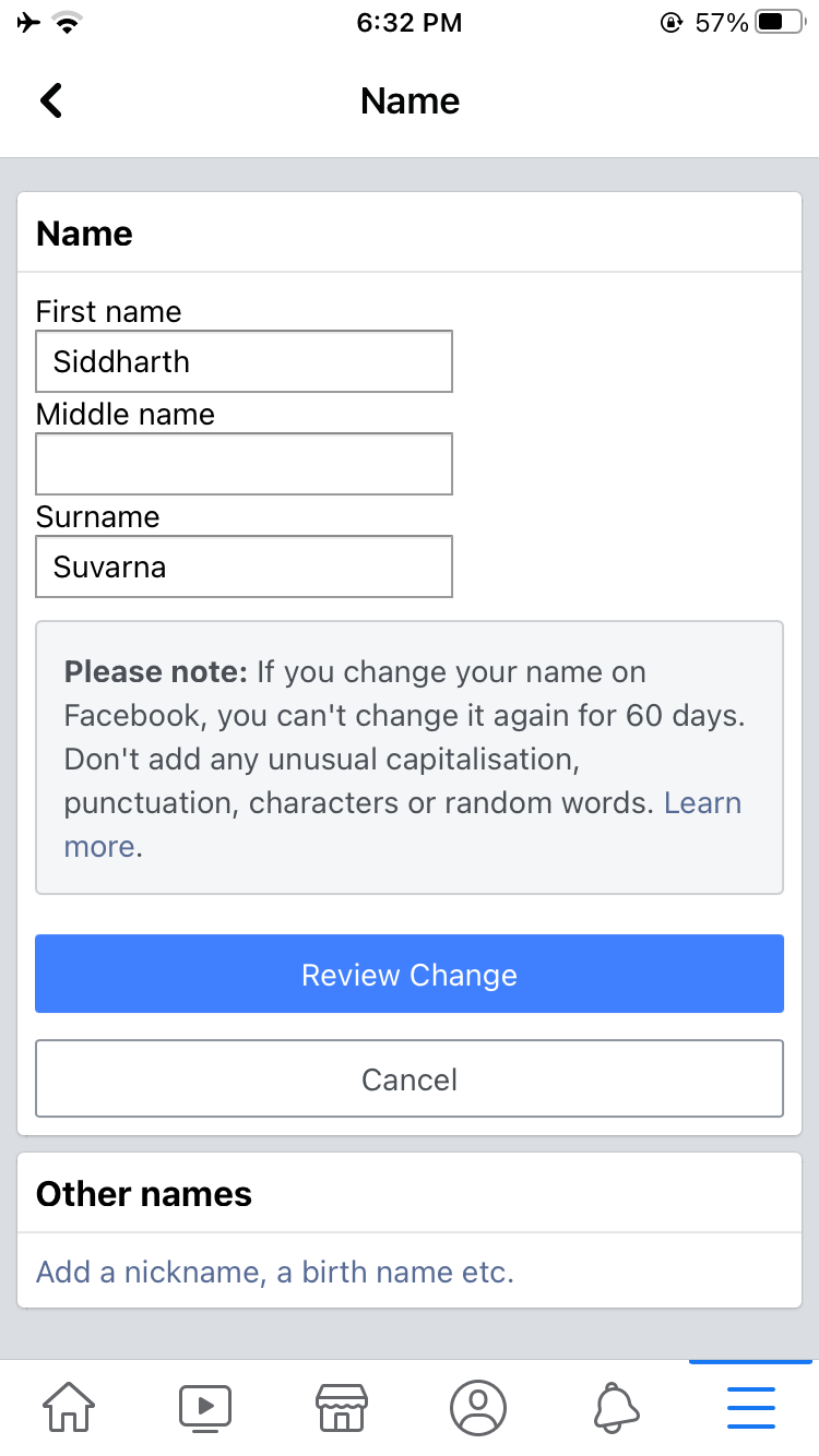 Cách đổi tên người dùng trên Facebook bằng điện thoại