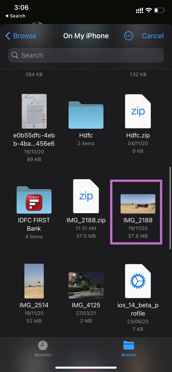 Chọn video từ ứng dụng tệp