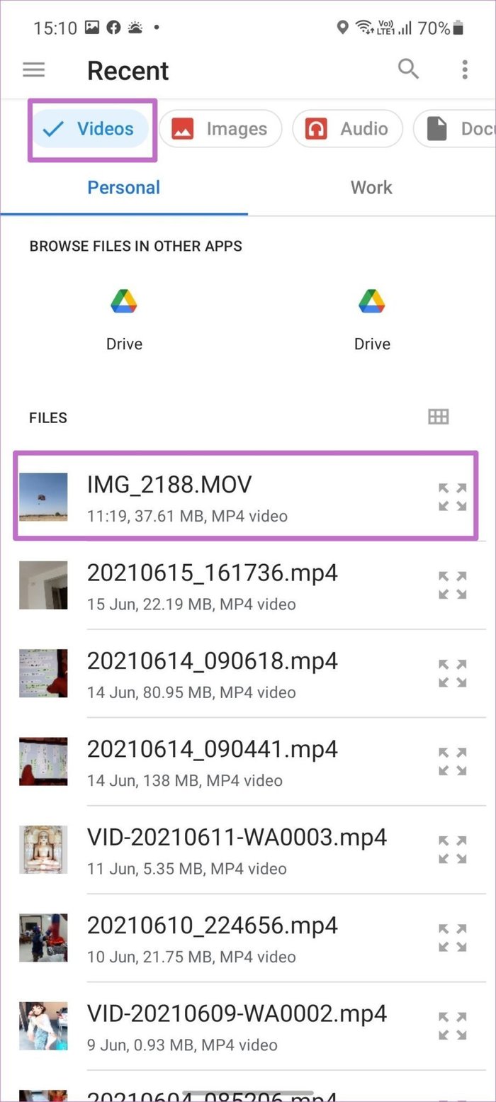 Gửi video từ trình quản lý tệp trên whatsapp