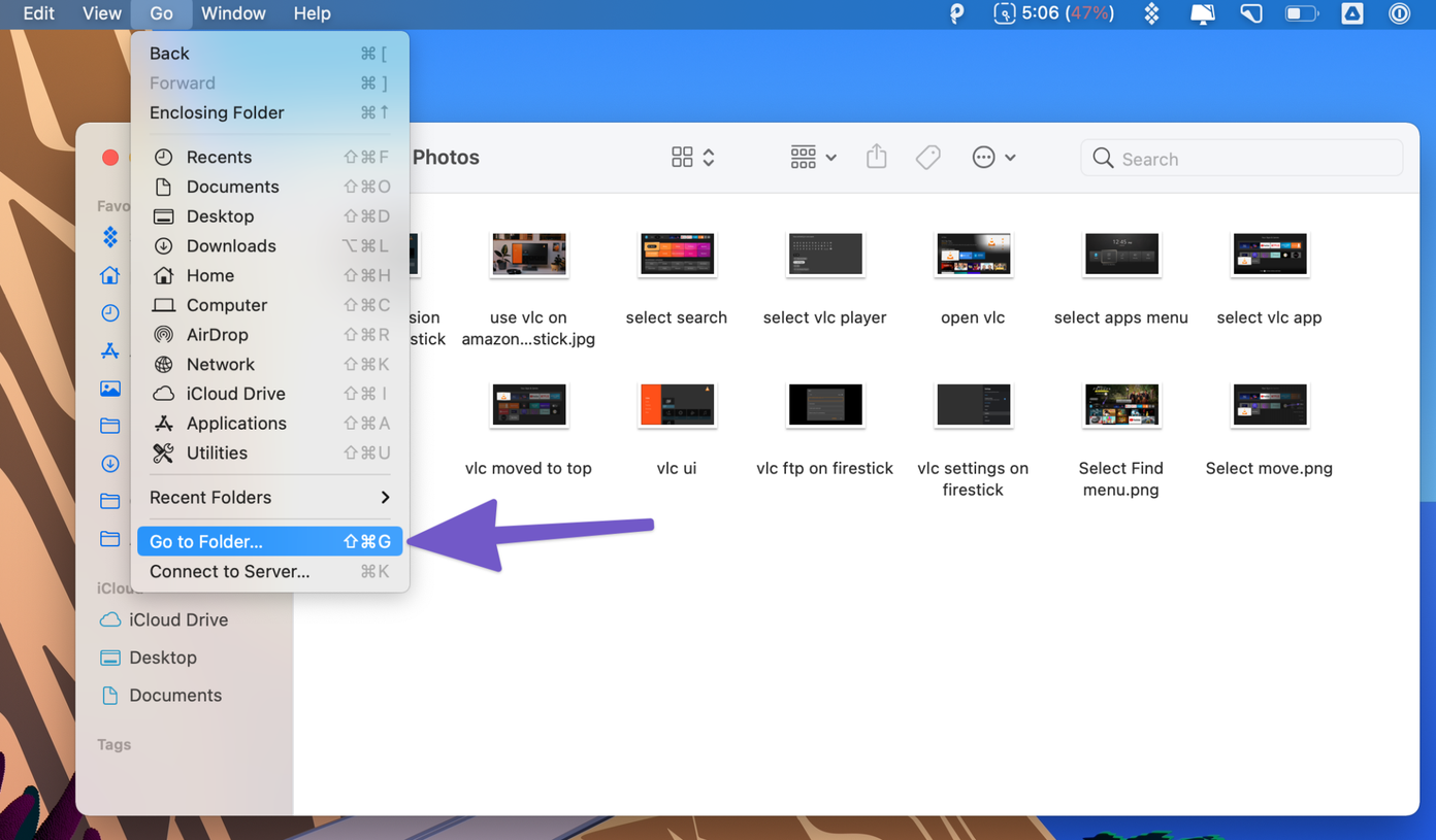 Đi to finder