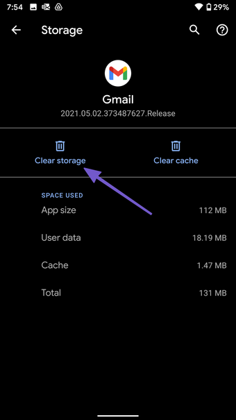 Xóa bộ nhớ trên gmail