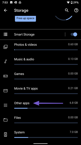 Mở menu ứng dụng khác