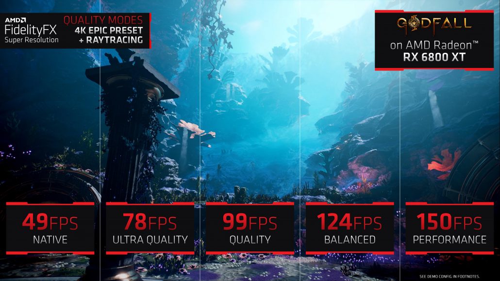 Đối thủ AMD DLSS, FSR'FidelityFX Super Resolution'được trình diễn trên Radeon RX 6800 XT 1