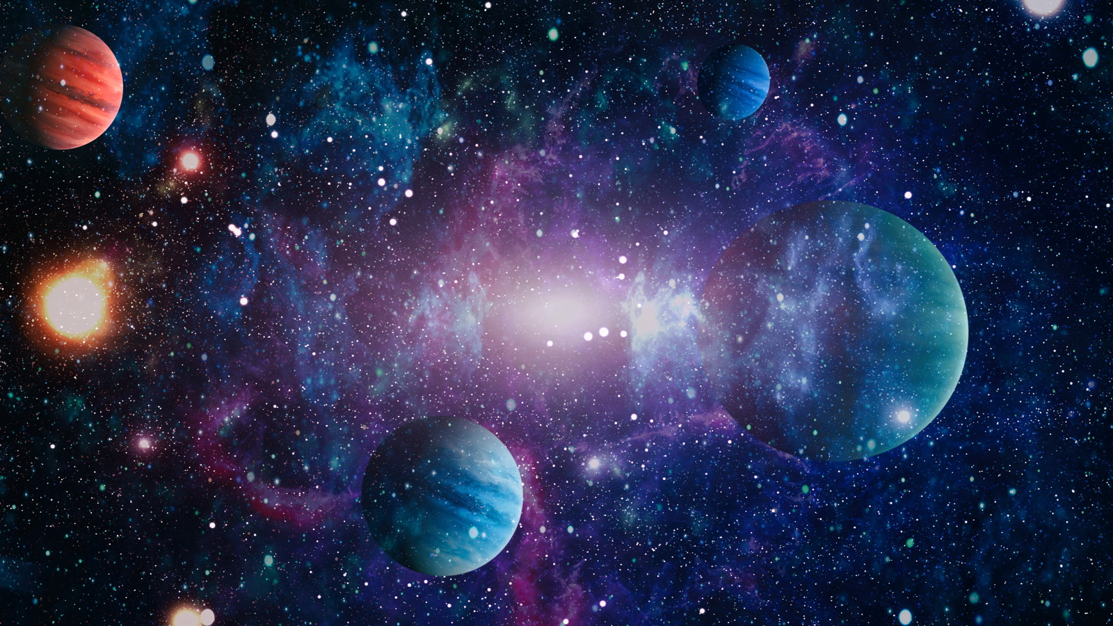 Các hành tinh, ngôi sao và thiên hà trong không gian bên ngoài thể hiện vẻ đẹp của khám phá không gian