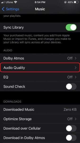 Cách bật Apple Music Lossless Audio