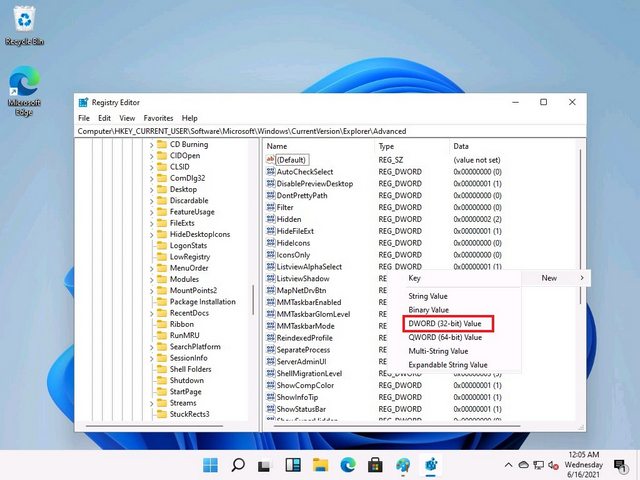 tạo giá trị dword mới