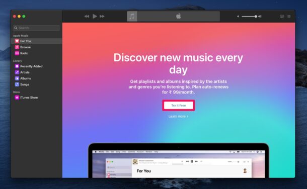 Cách đăng ký Apple Music trên Mac