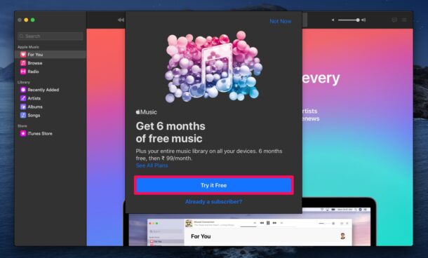 Cách đăng ký Apple Music trên Mac
