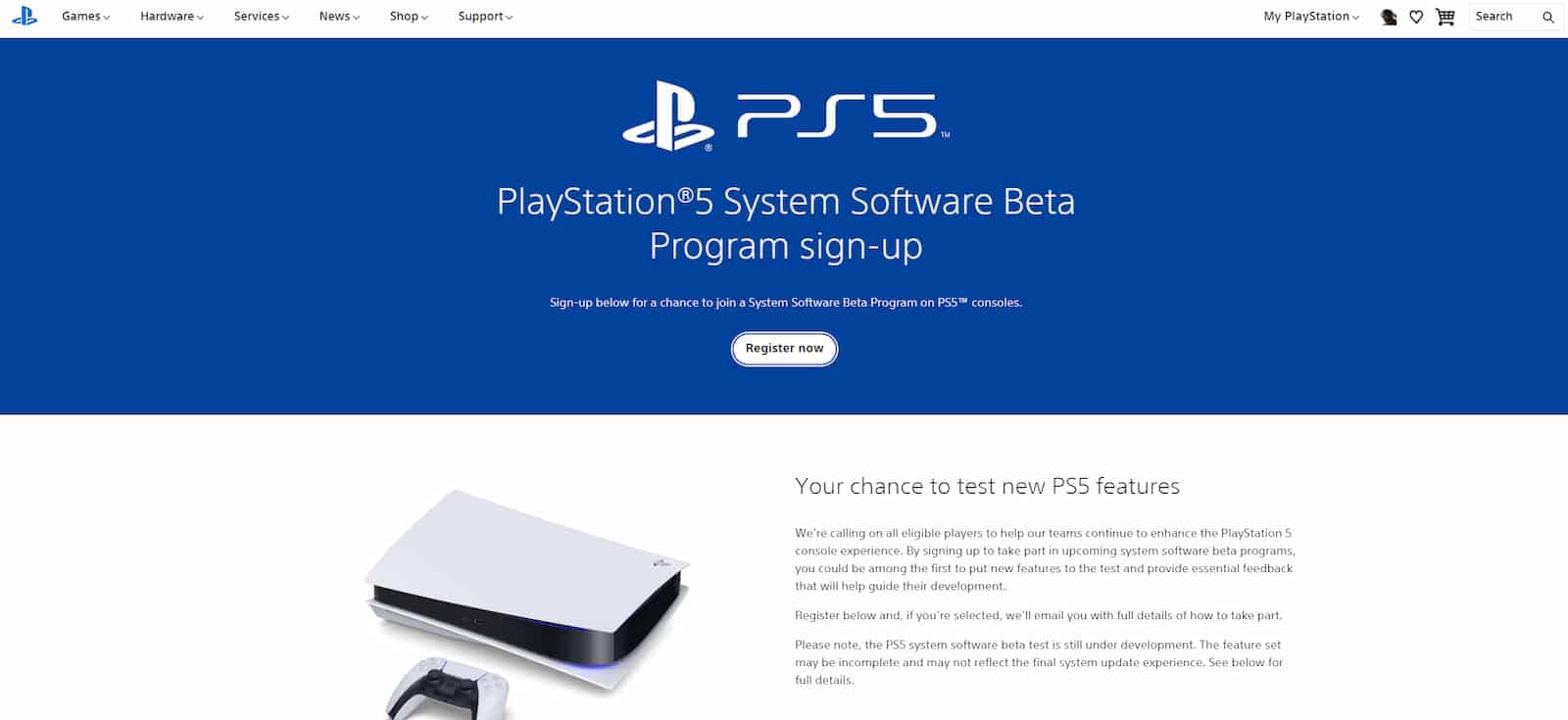 Chương trình Beta của Phần mềm Hệ thống Sony PS5 1