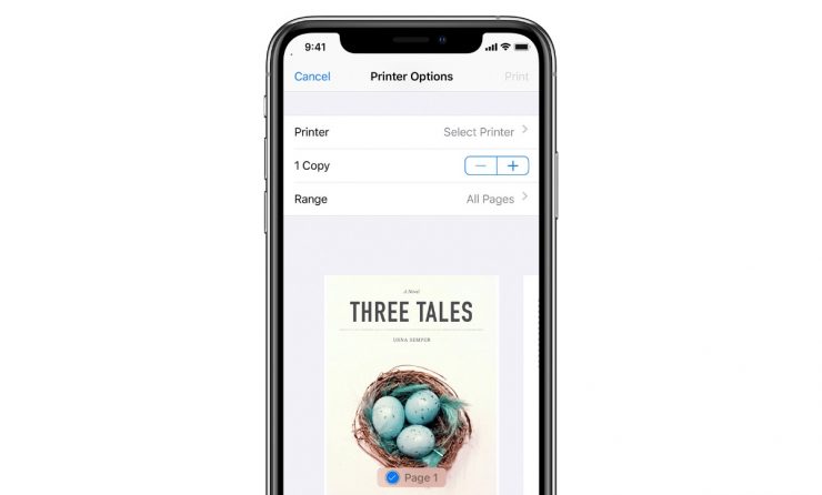In email của bạn trực tiếp từ ứng dụng Thư trên iPhone và iPad bằng AirPrint