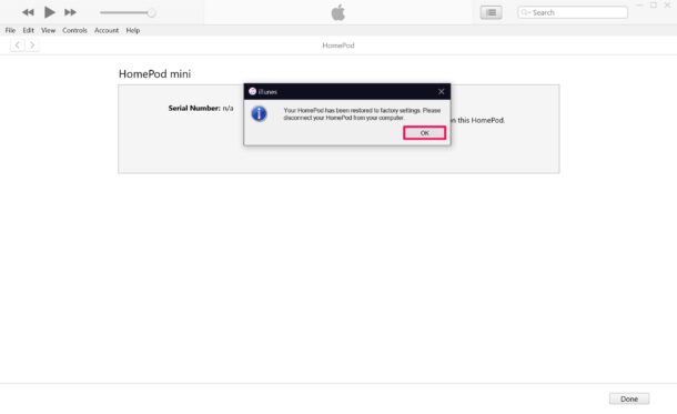 Cách khôi phục HomePod Mini với PC hoặc Mac