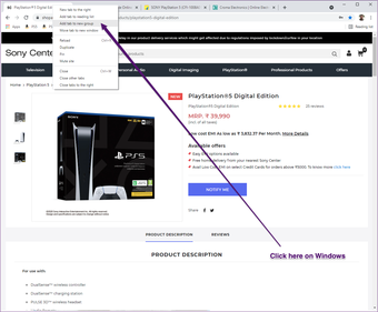 Các tab Google Chrome Windows